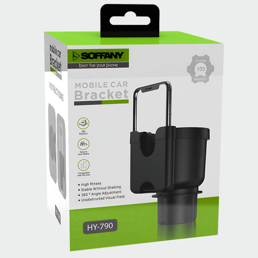 HY-790 360° Araç Telefon ve Bardak Tutucu