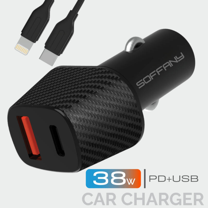 SY-682 38W USB-Lightning Araç Şarj & Data Kablosu