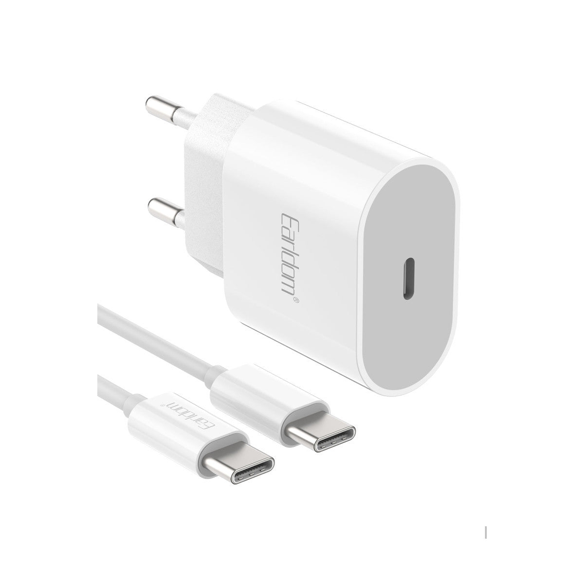 Earldom ES-EU42C 20W Type-C Çıkışlı Ekstra Type-C to Type-C Kablolu PD Hızlı Şarj Cihazı