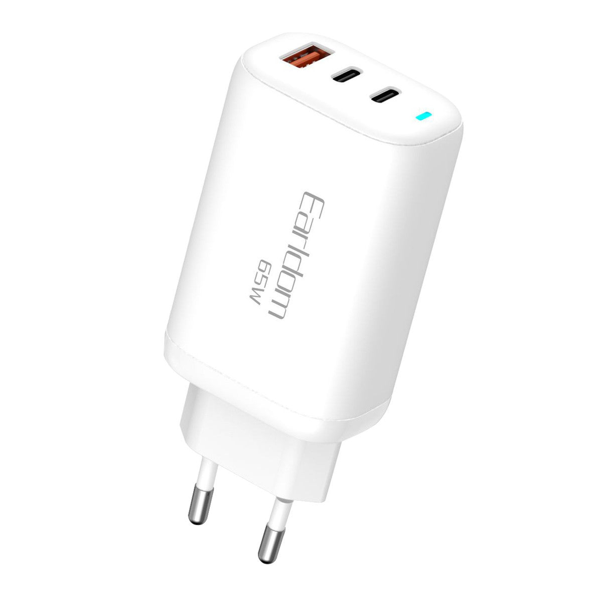 Earldom EU26i 2 Adet 65W Type-C ve 1 Adet 30W USB 3.0 Çıkışlı Ekstra Type-C to Lightning Kablolu GAN Şarj Cihazı