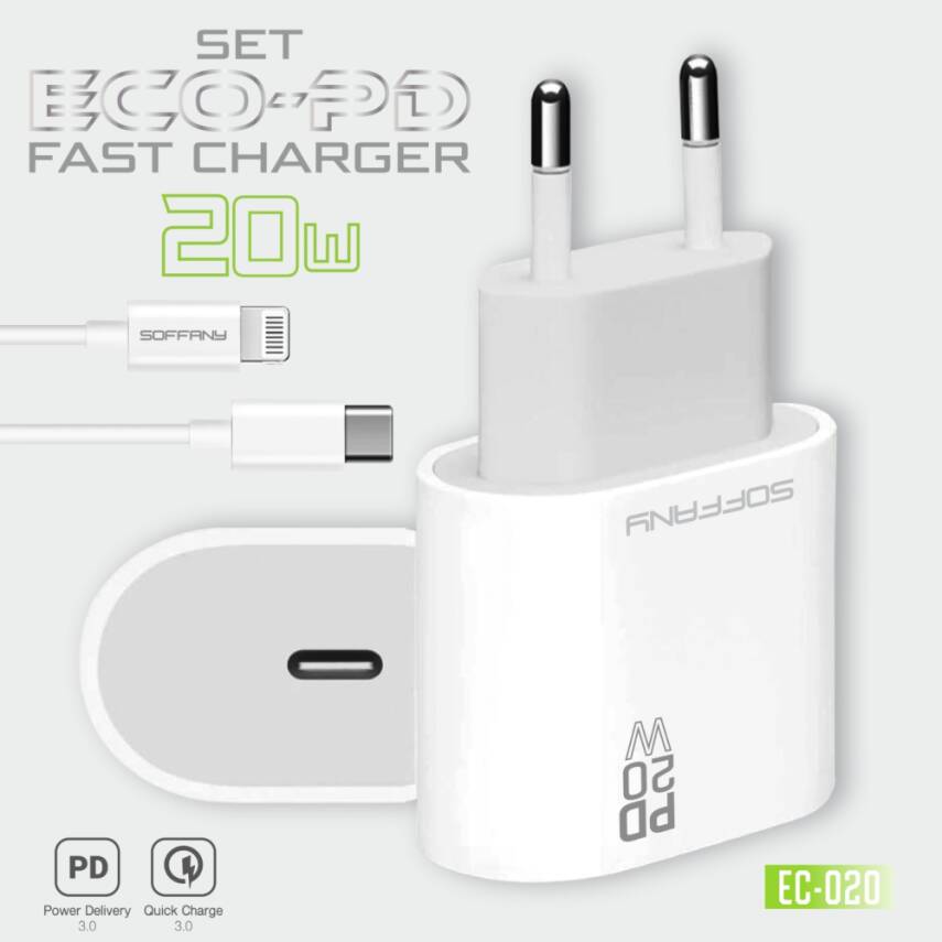 EC-020 20W ECO-PD Hızlı Şarj USB-C to Lightning
