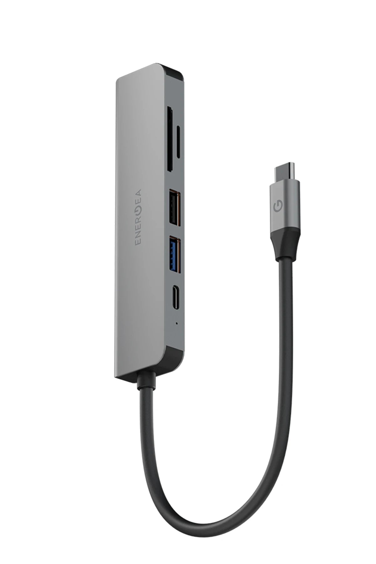Energea AluHub HD3 60W Type-C PD Şarj Destekli 6in1 4K Hub Dönüştürücü - Koyu Gri