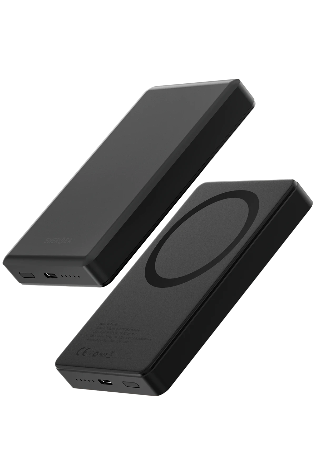 Energea AluPac 10K 10.000 mAh 20W Type-C ve 15W Kablosuz Şarj Çıkışlı PD Hızlı Şarj Magsafe Powerbank - Koyu Gri