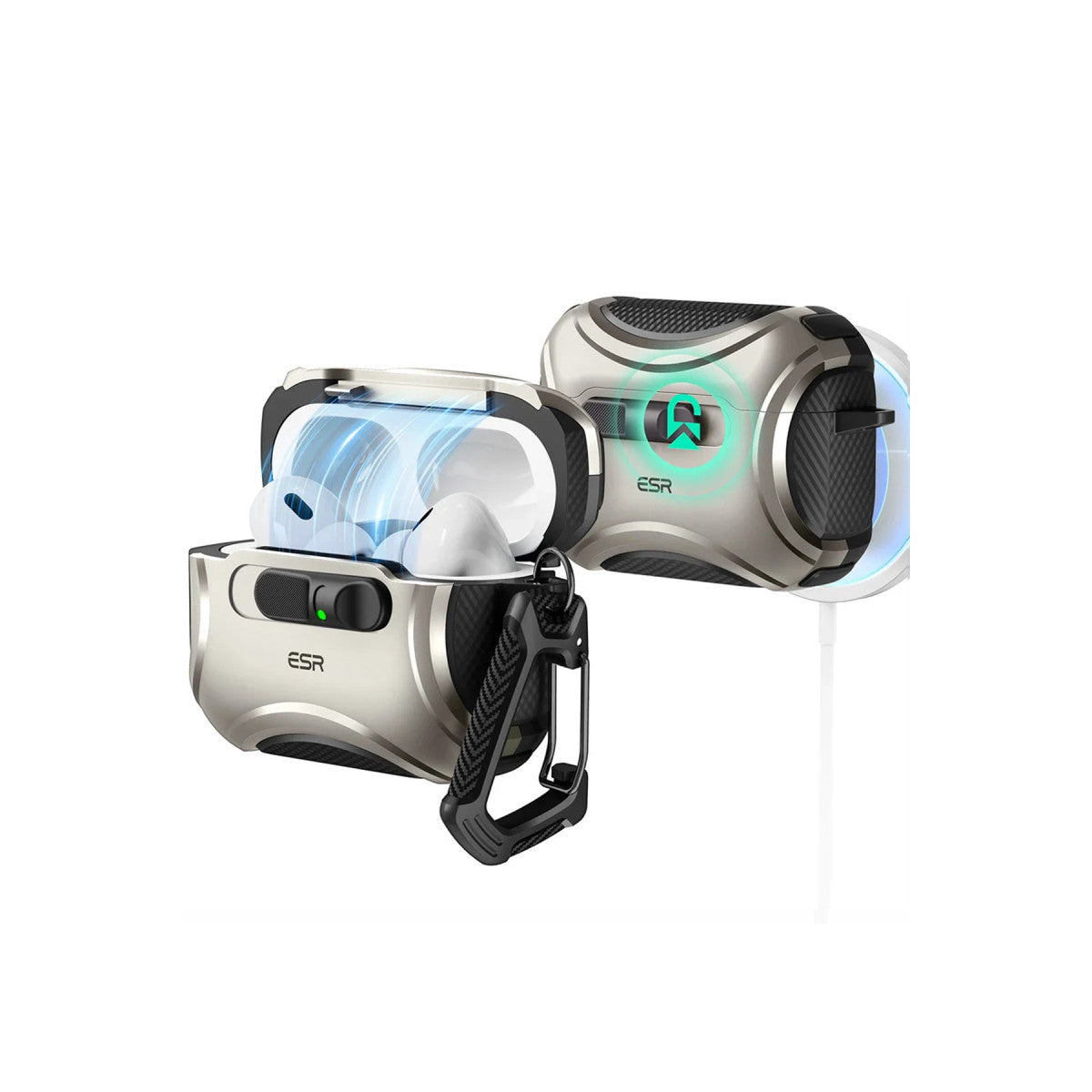 ESR Apple Airpods Pro 3 (3.nesil) Cyber FlickLock Magsafe Şarj Destekli Kilitli Kılıf