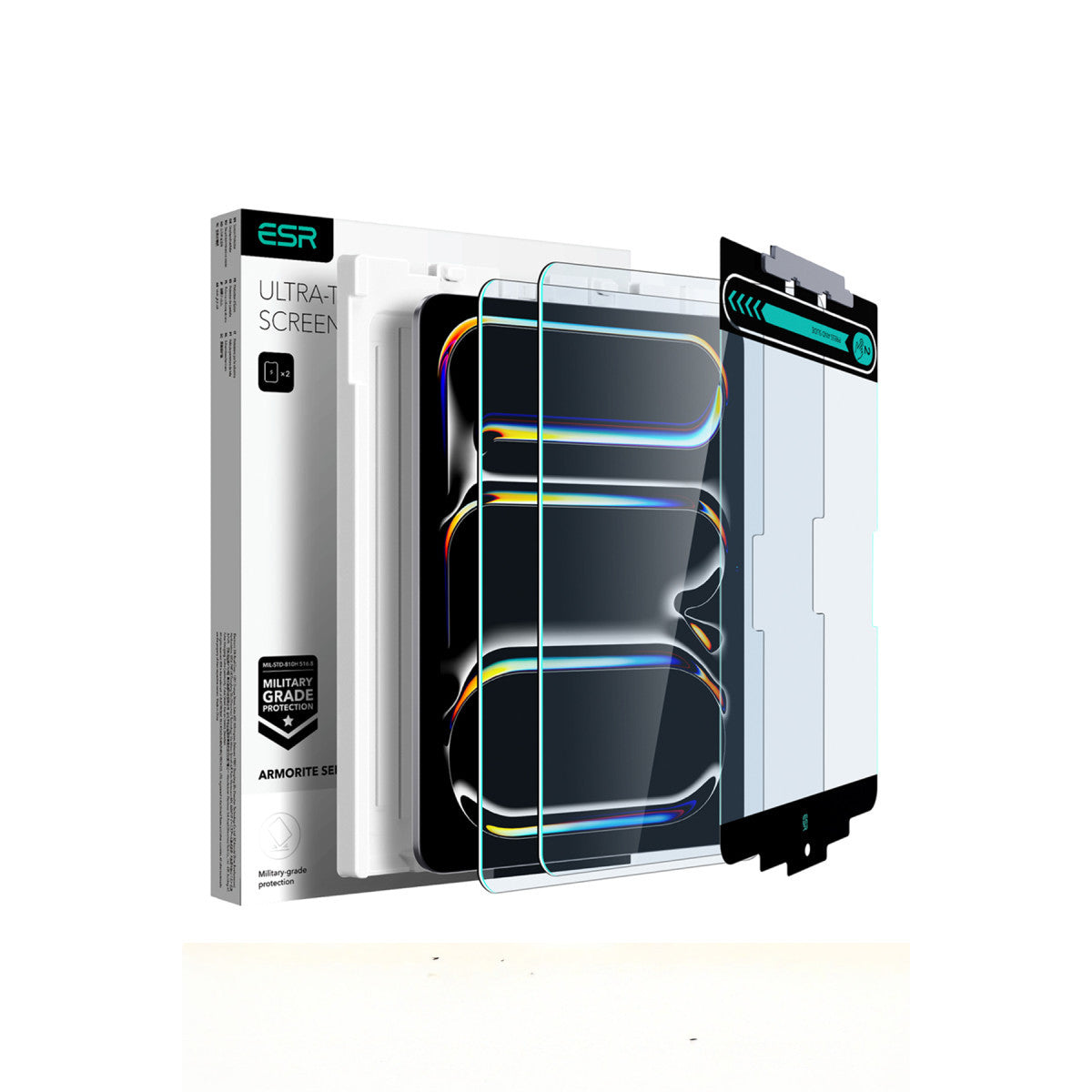 ESR Apple iPad Pro 13 (2024) Armorite AutoKit HD 2 Adet Tablet Cam Ekran Koruyucu