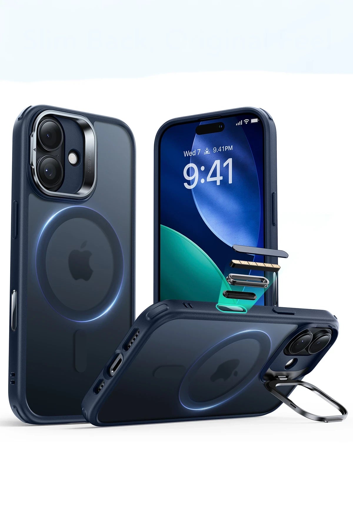 ESR Apple iPhone 17 Classic Hybrid Magsafe Standlı Kapak - Mavi