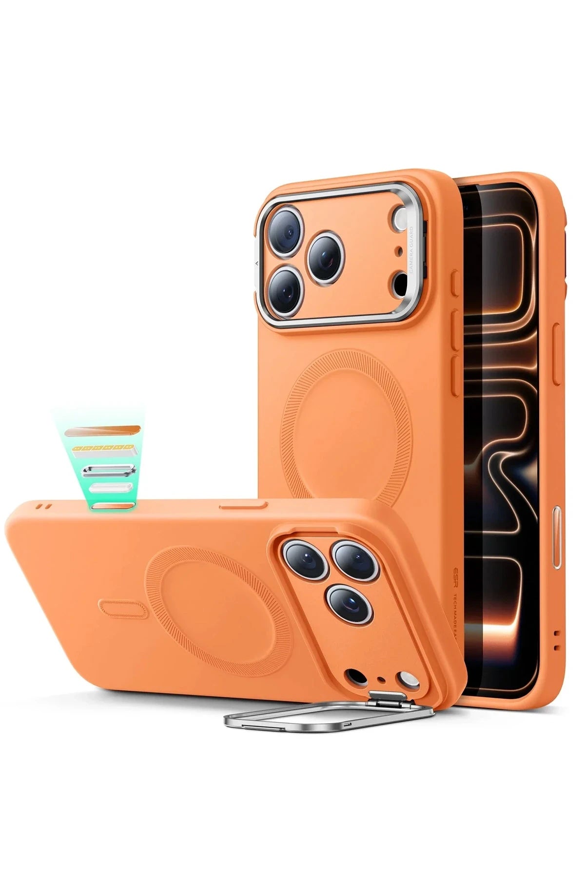 ESR Apple iPhone 17 Pro Cloud Soft Magsafe Standlı Kapak - Turuncu