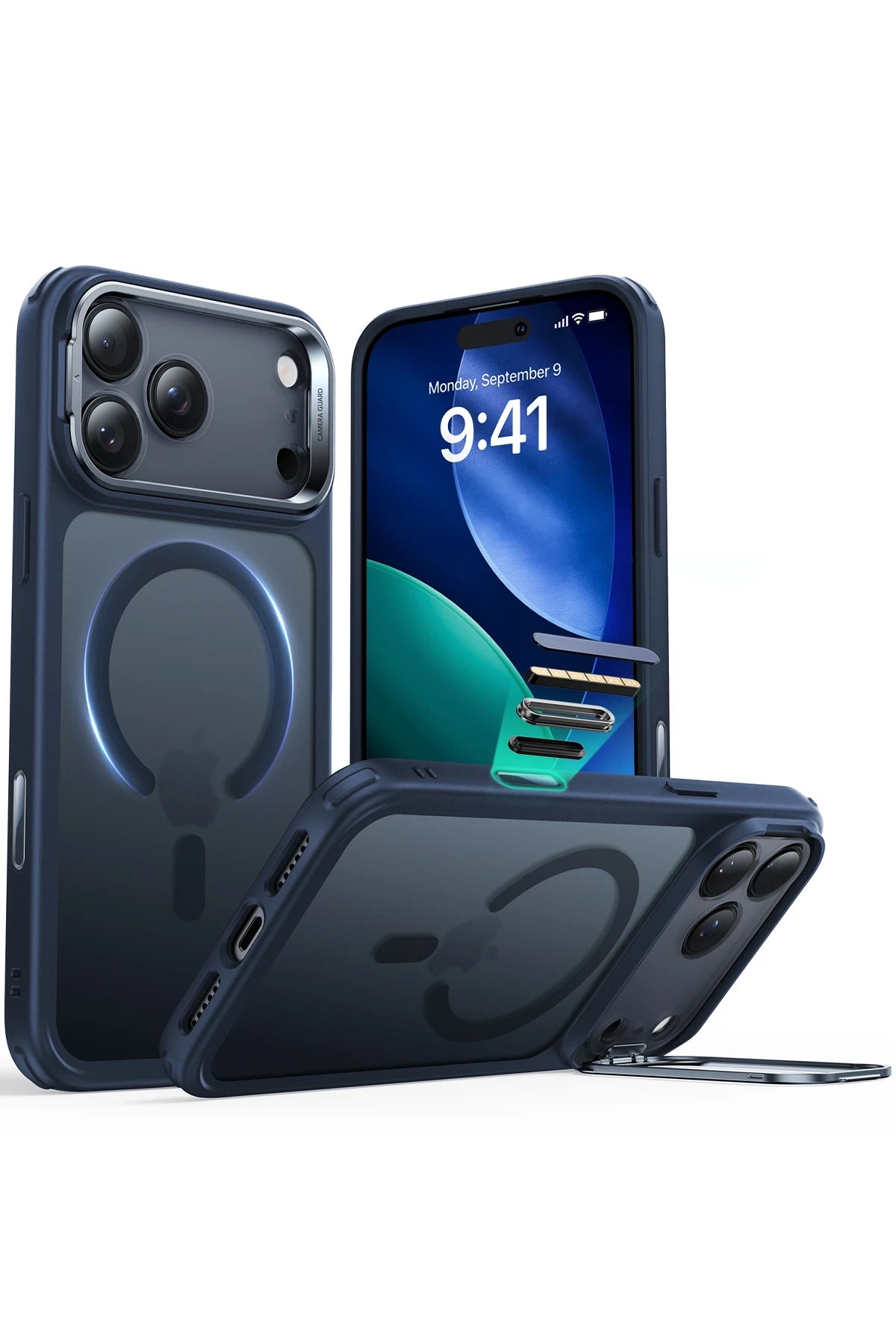 ESR Apple iPhone 17 Pro Max Classic Hybrid Magsafe Standlı Kapak - Mavi