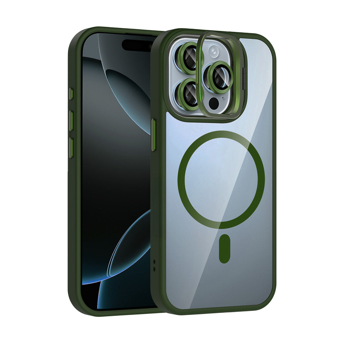 Joko Apple iPhone 15 Pro Max Remim Lensli Magsafe Standlı Kapak