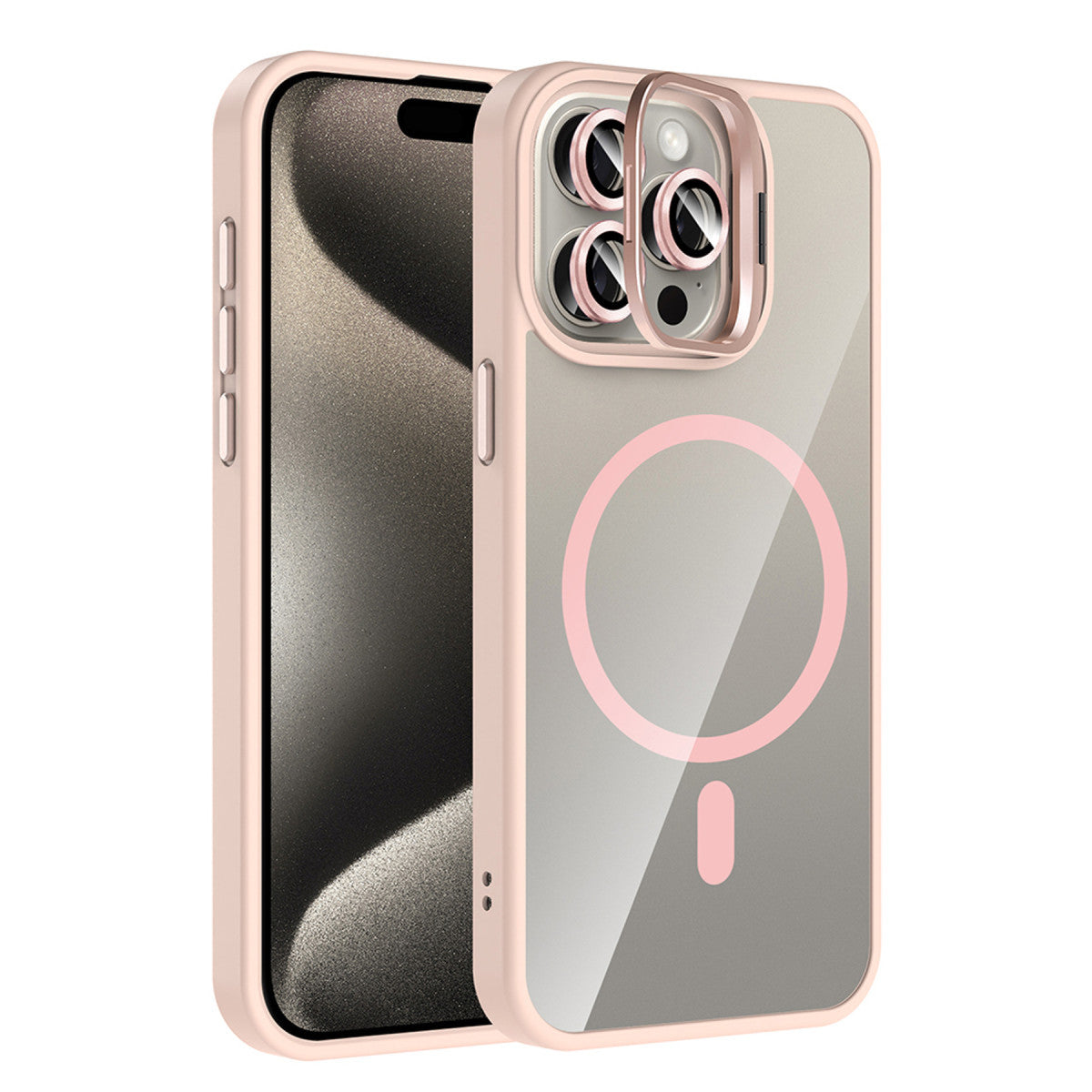 Joko Apple iPhone 15 Pro Max Remim Lensli Magsafe Standlı Kapak