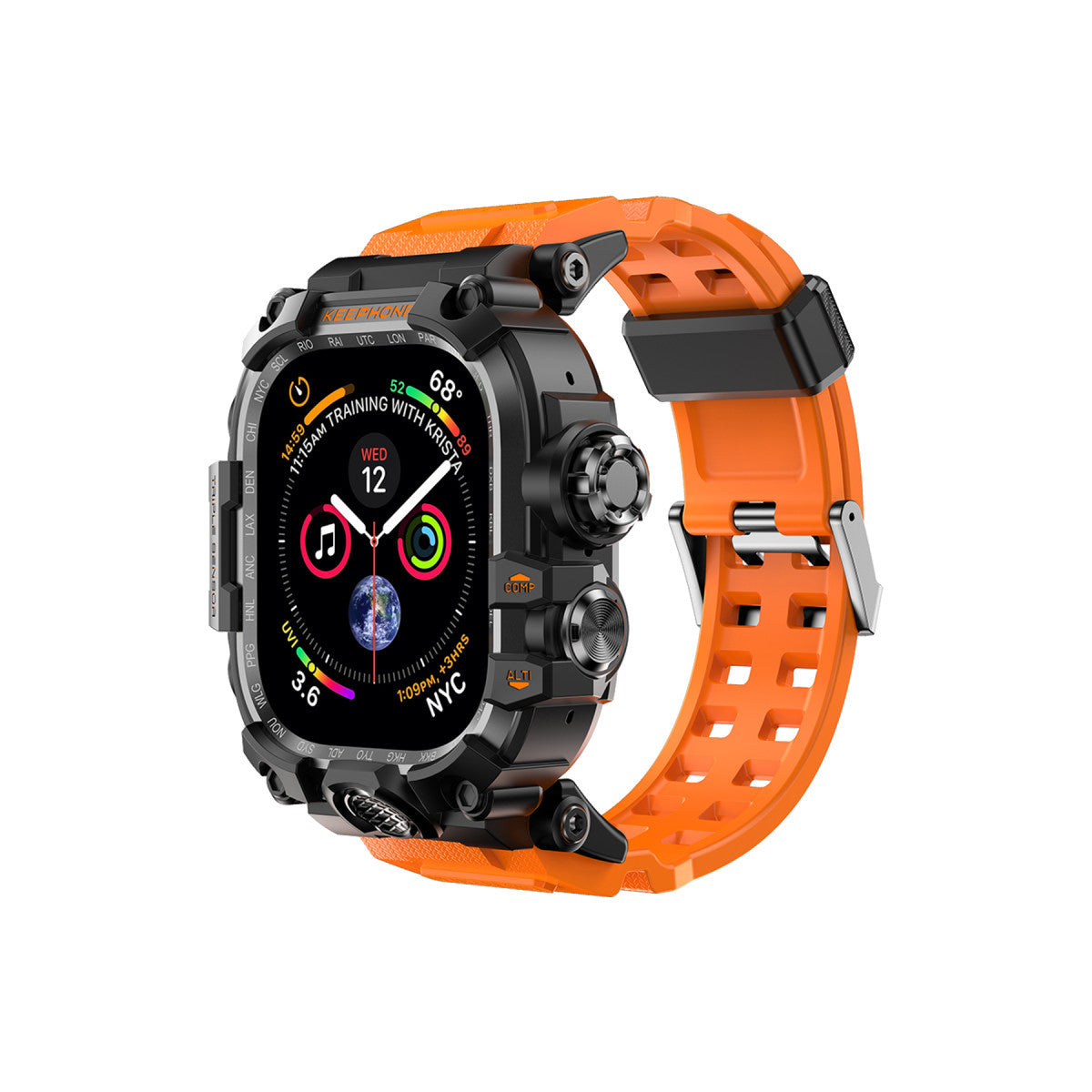 Keephone Apple Watch Ultra 49mm Bassion Kasalı Kordon