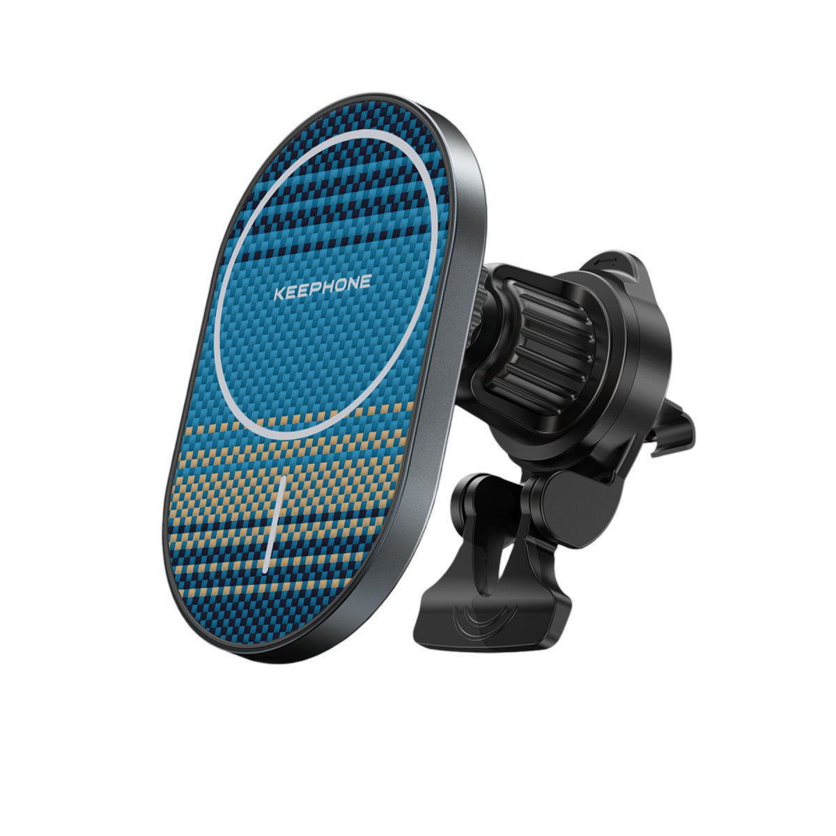 Keephone KPW-081 Kevlar Seanova 2in1 360 Derece Ayarlanabilir 15W Kablosuz Şarj Destekli Manyetik Magsafe Telefon Tutucu