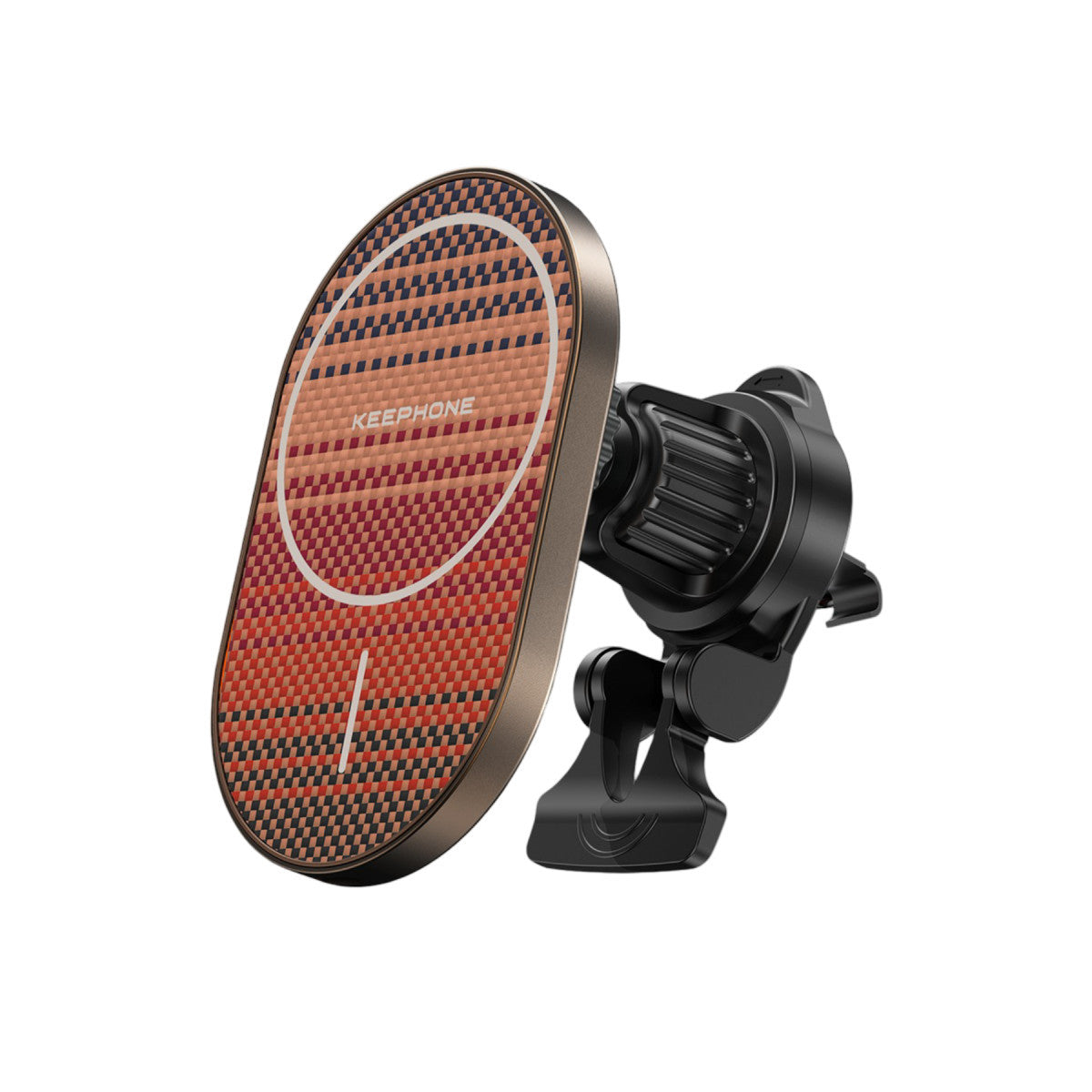 Keephone KPW-081 Kevlar Seanova 2in1 360 Derece Ayarlanabilir 15W Kablosuz Şarj Destekli Manyetik Magsafe Telefon Tutucu