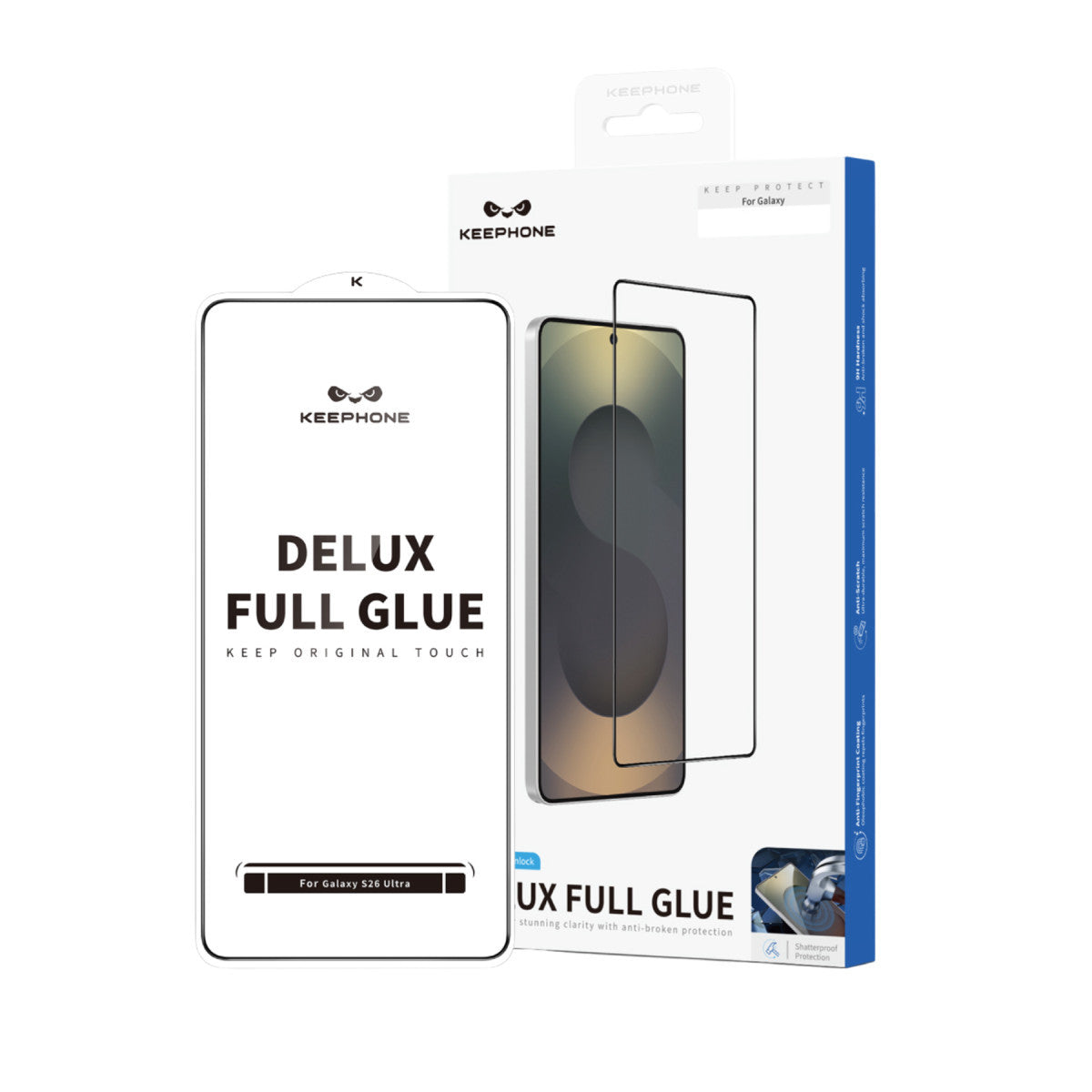 Keephone Samsung Galaxy S26 Plus Delux Full Glue 2.5D Cam Ekran Koruyucu