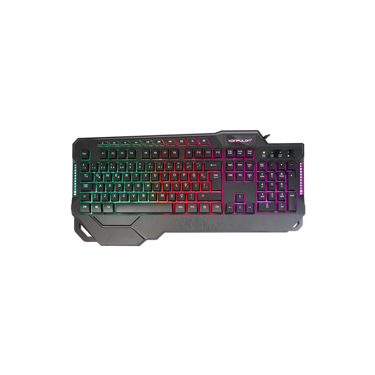 Konfulon MK80 RGB Işıklı Türkçe Q Kablolu Mekanik Hisli Klavye