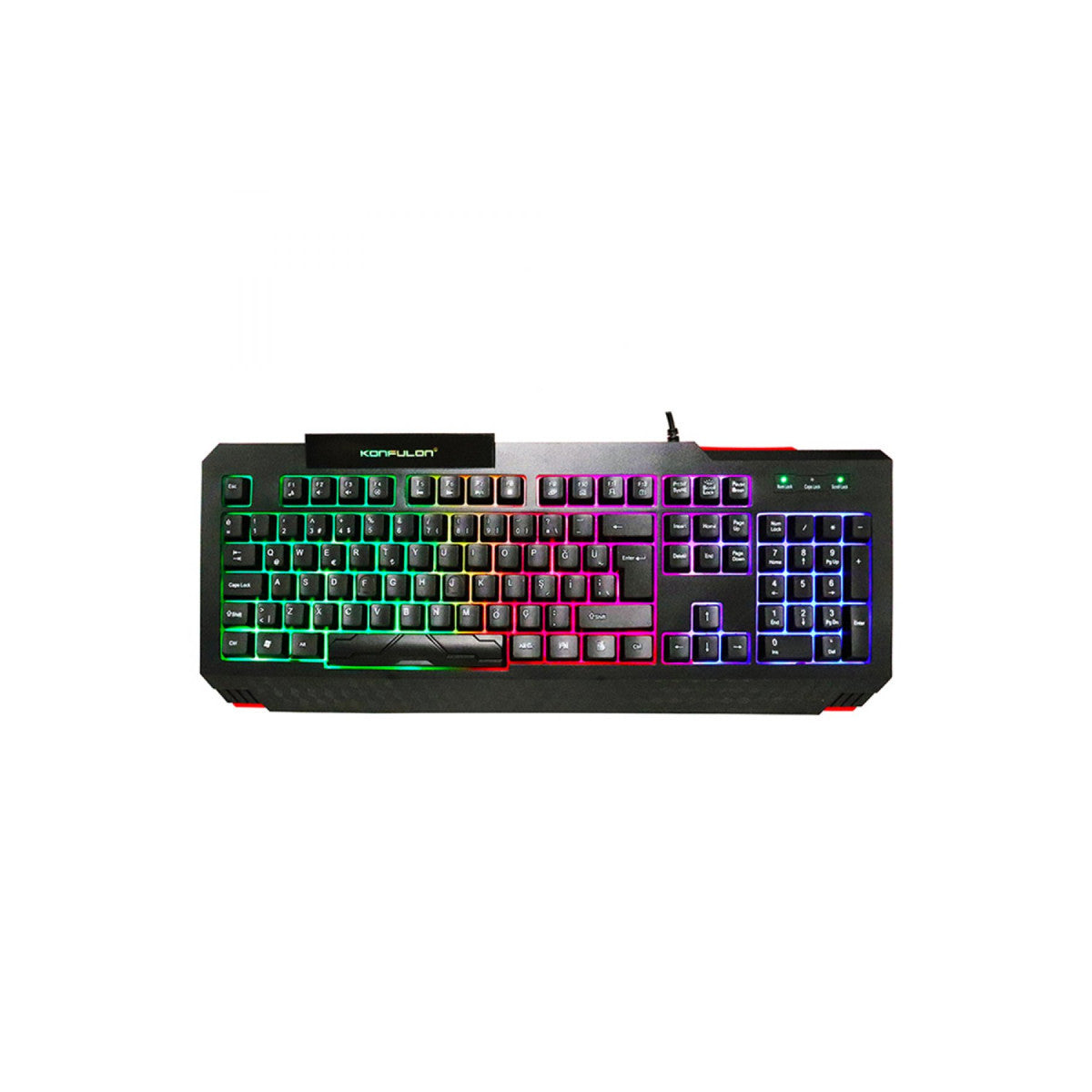 Konfulon V2 RGB Işıklı Türkçe Q Kablolu Gaming Klavye