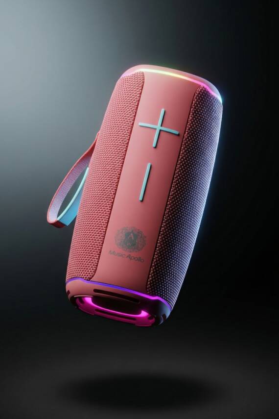A18 20W BLUETOOTH HOPARLÖR IPX6 SU GEÇİRMEZ RGB IŞIKLI TAŞINABİLİR KABLOSUZ SPEAKER / PEMBE