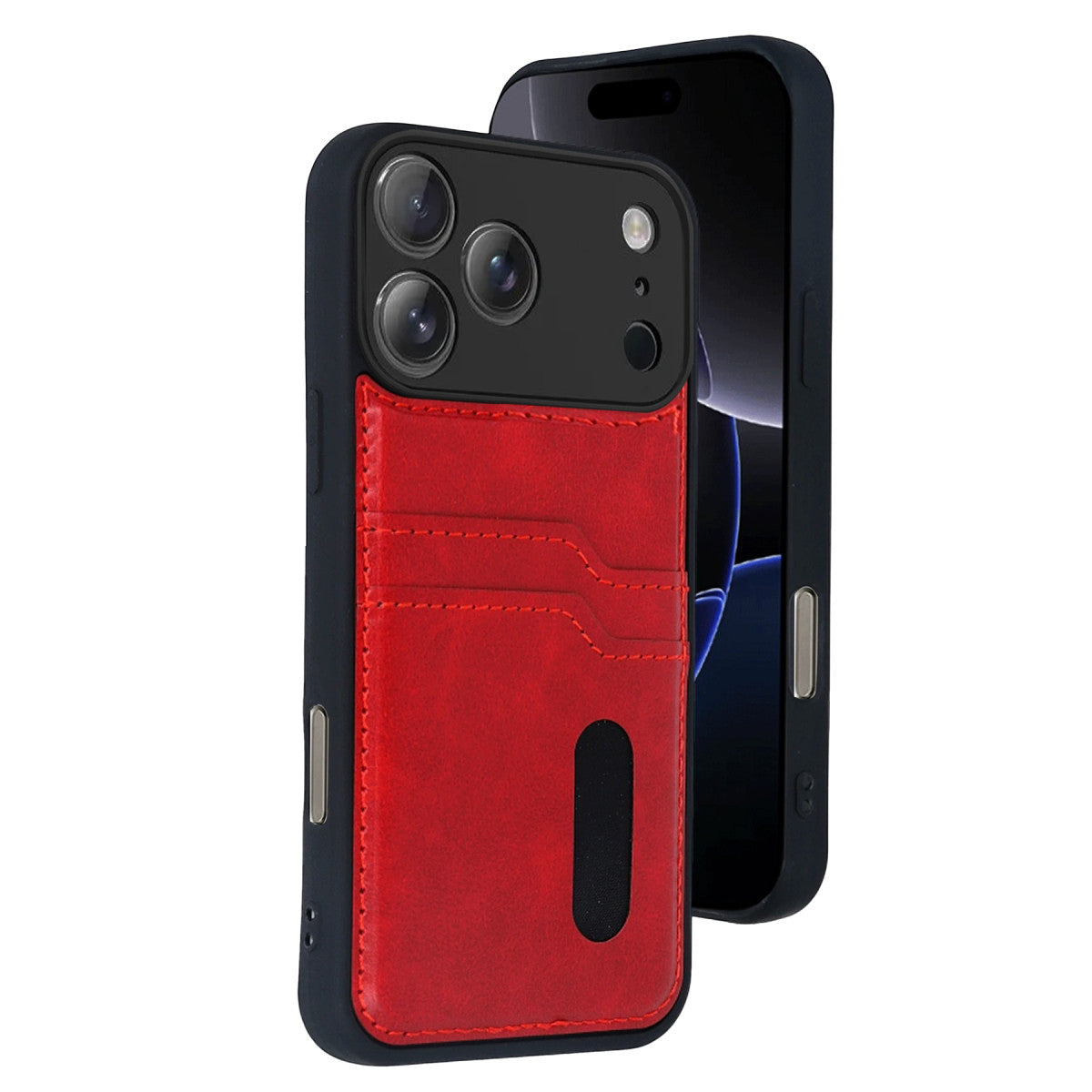 Newface Apple iPhone 17 Pro Max Sara Kartvizitli Deri Kılıf