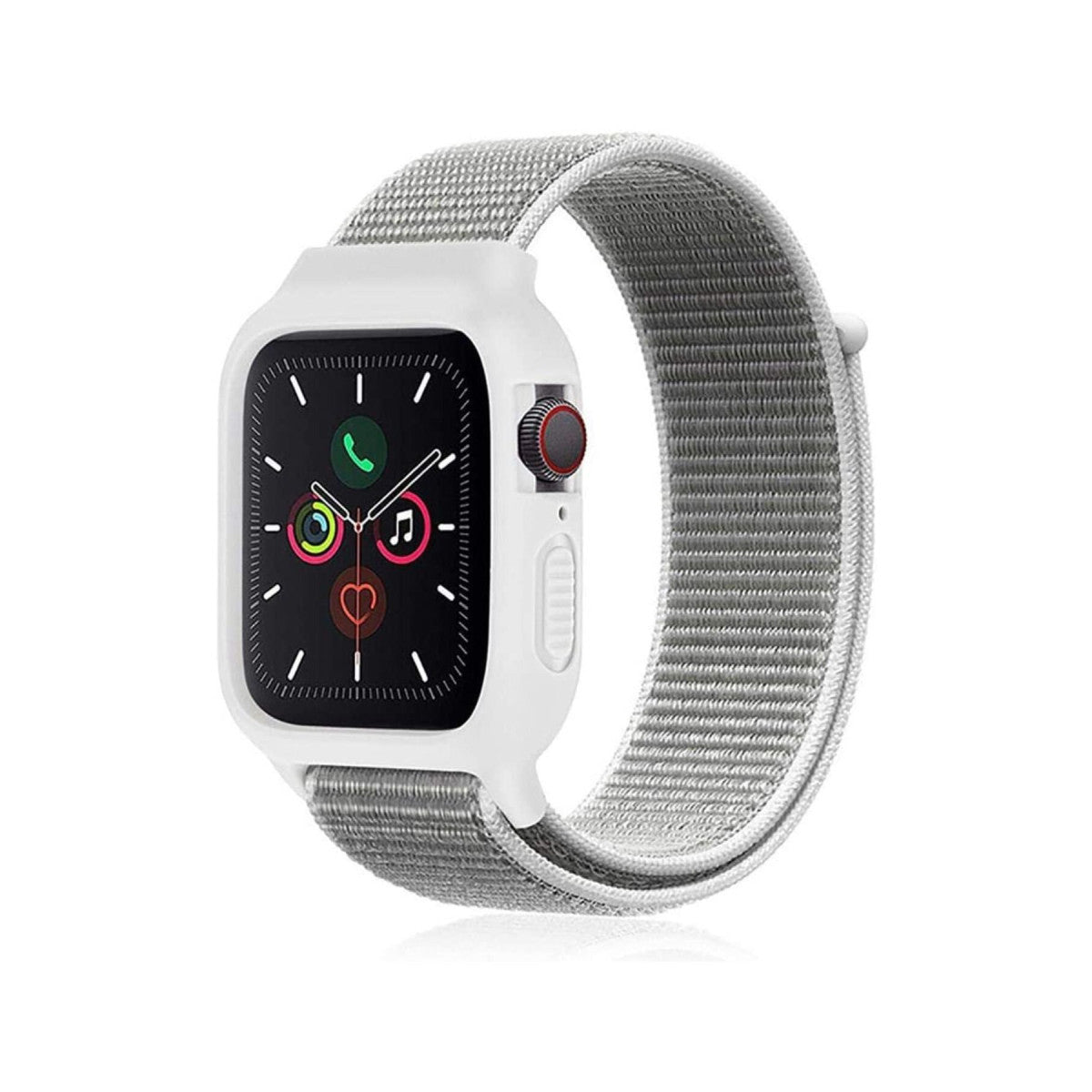 Newface Apple Watch 38mm Hasırlı Cırtcırtlı Kasalı Kordon
