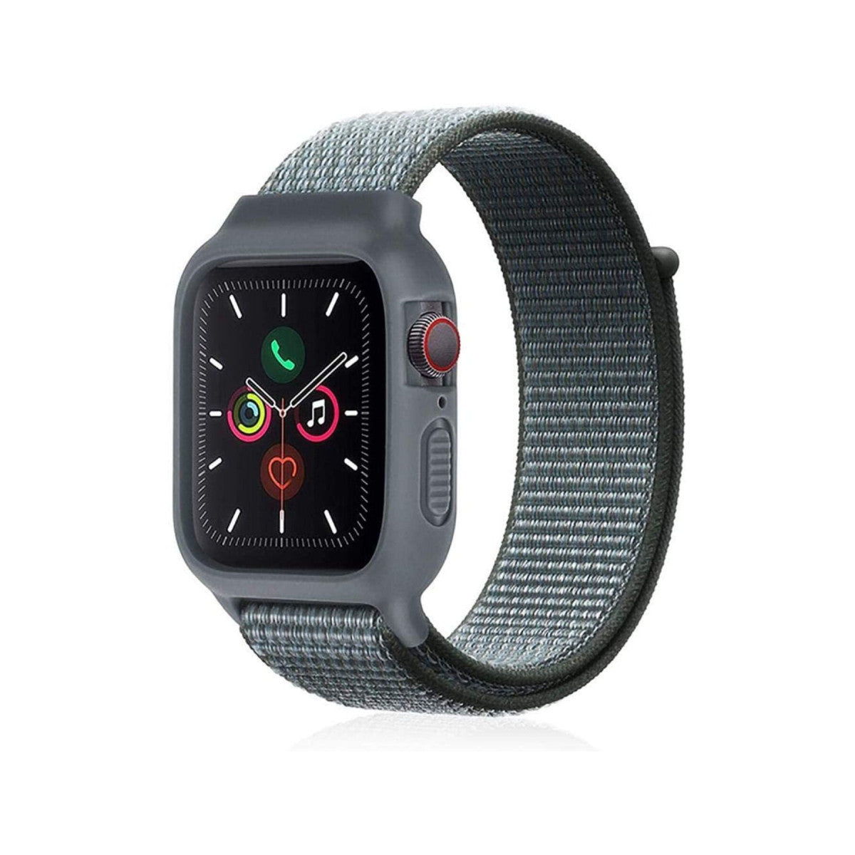 Newface Apple Watch 38mm Hasırlı Cırtcırtlı Kasalı Kordon