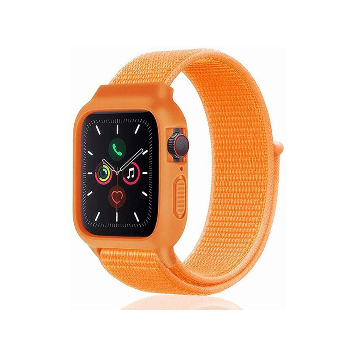 Newface Apple Watch 42mm Hasırlı Cırtcırtlı Kasalı Kordon