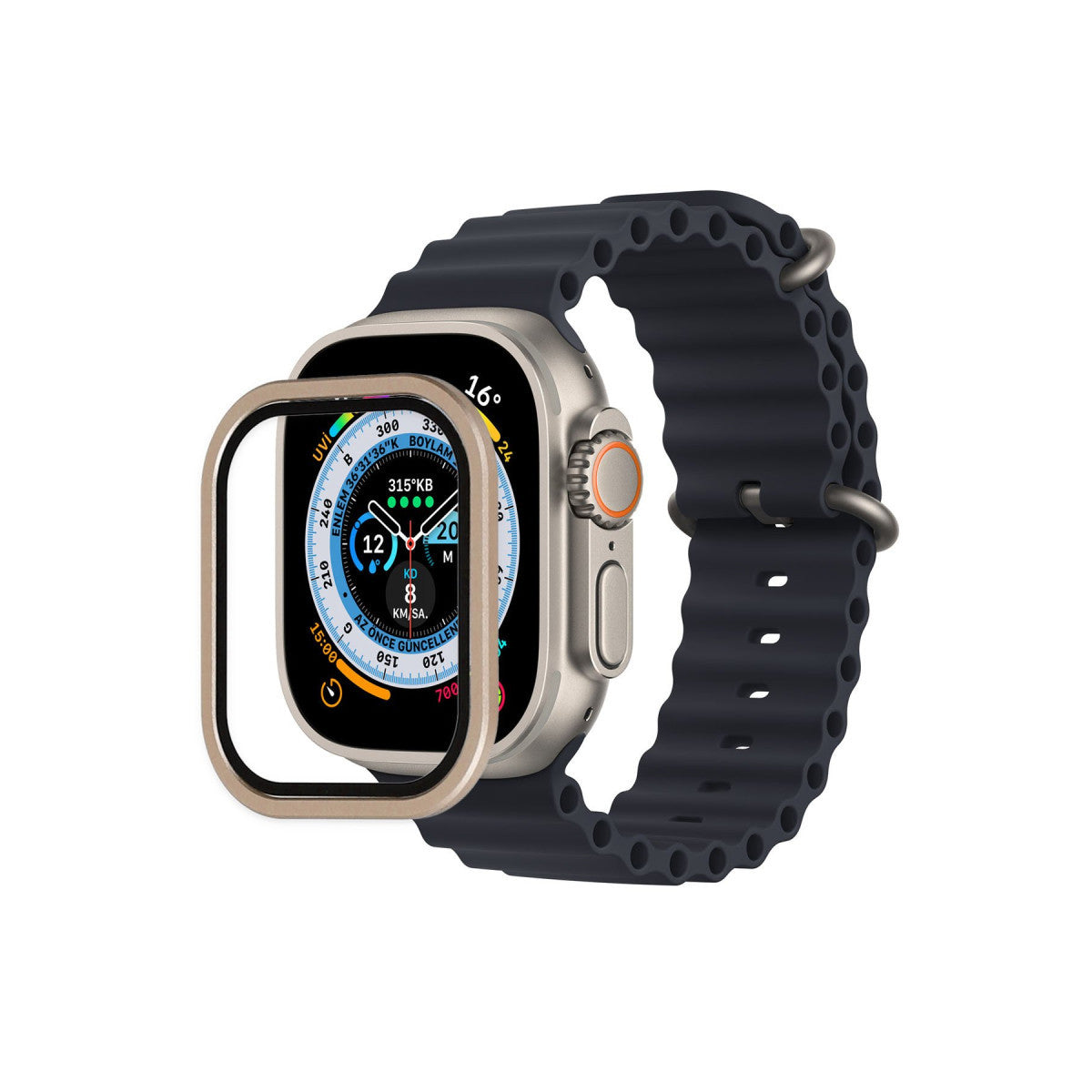 Newface Apple Watch Ultra 49mm Alüminyum Kasa Cam Ekran Koruyucu