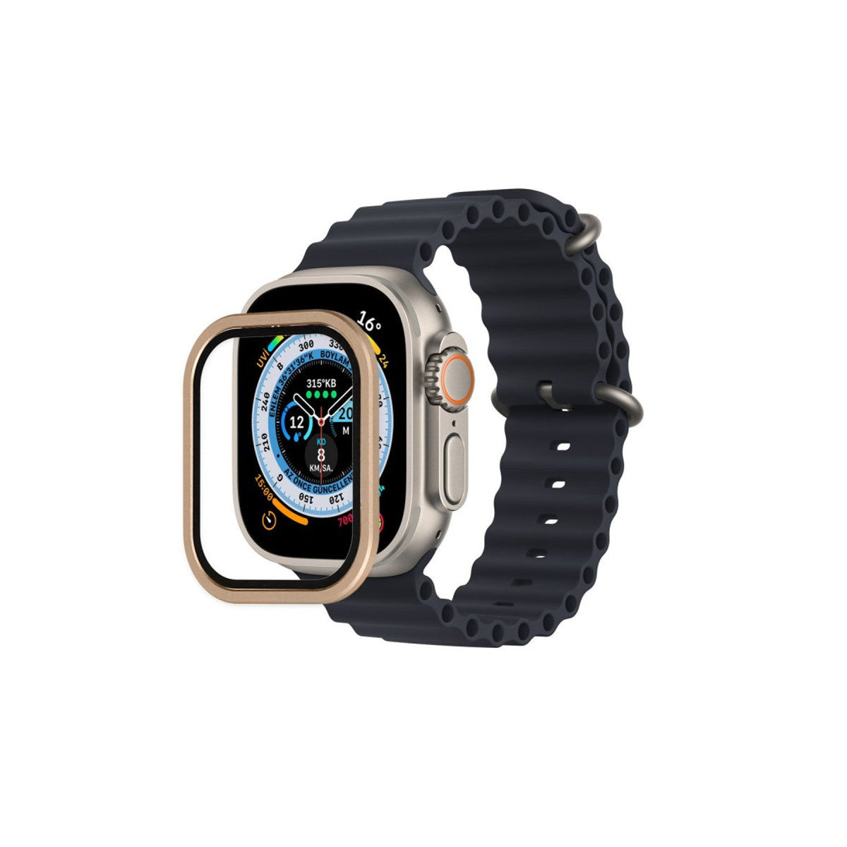 Newface Apple Watch Ultra 49mm Alüminyum Kasa Cam Ekran Koruyucu