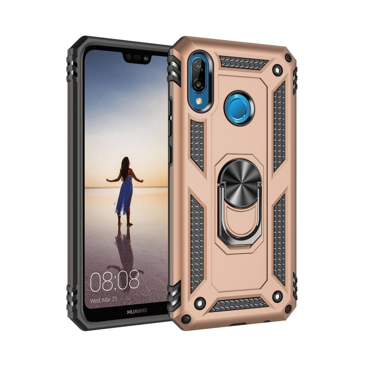 Newface Huawei P20 Lite Kılıf Sofya Yüzüklü Silikon Kapak