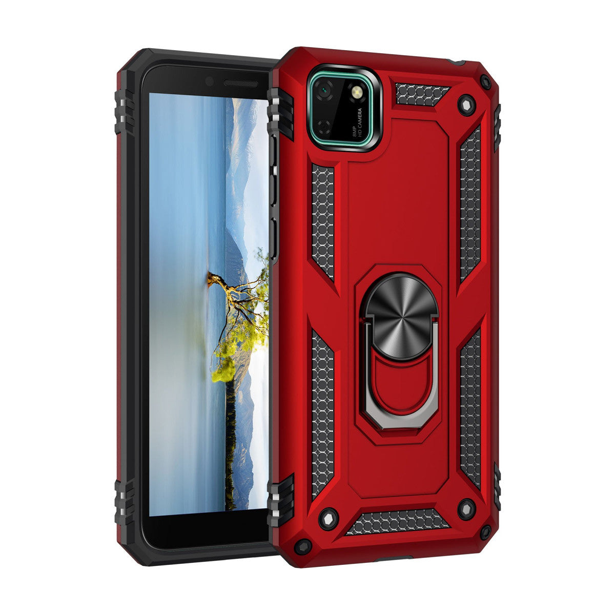 Newface Huawei Y5P Kılıf Sofya Yüzüklü Silikon Kapak