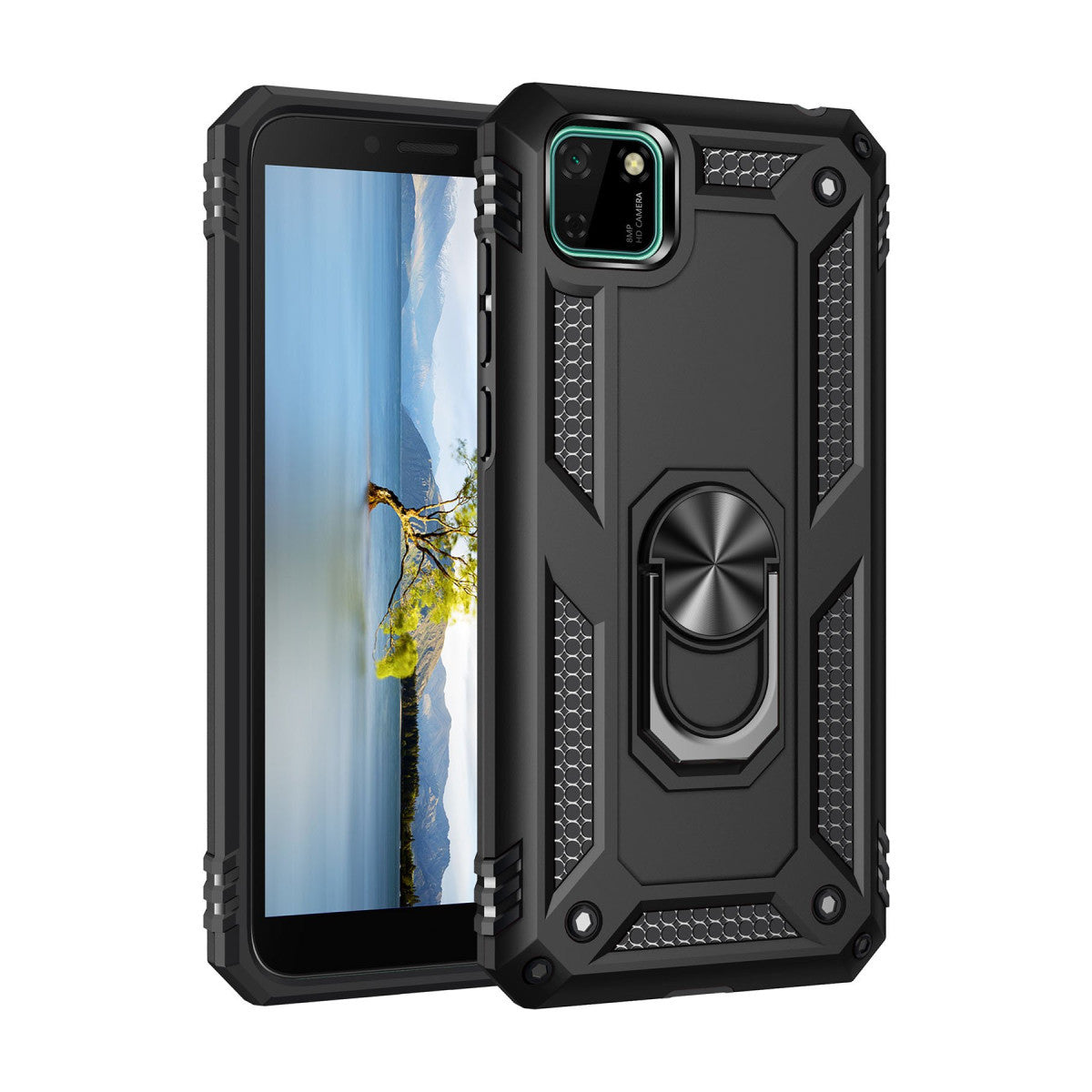 Newface Huawei Y5P Kılıf Sofya Yüzüklü Silikon Kapak