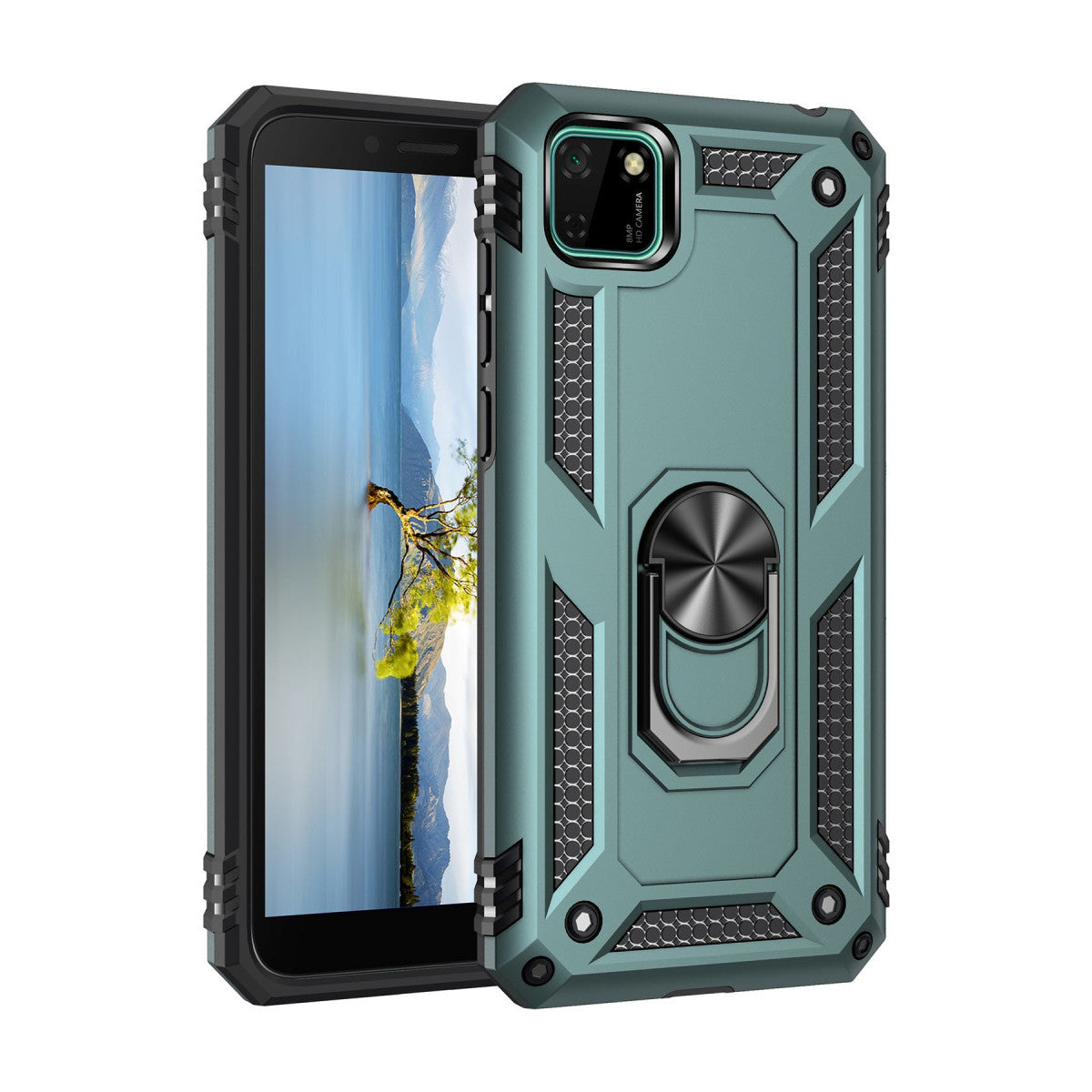 Newface Huawei Y5P Kılıf Sofya Yüzüklü Silikon Kapak