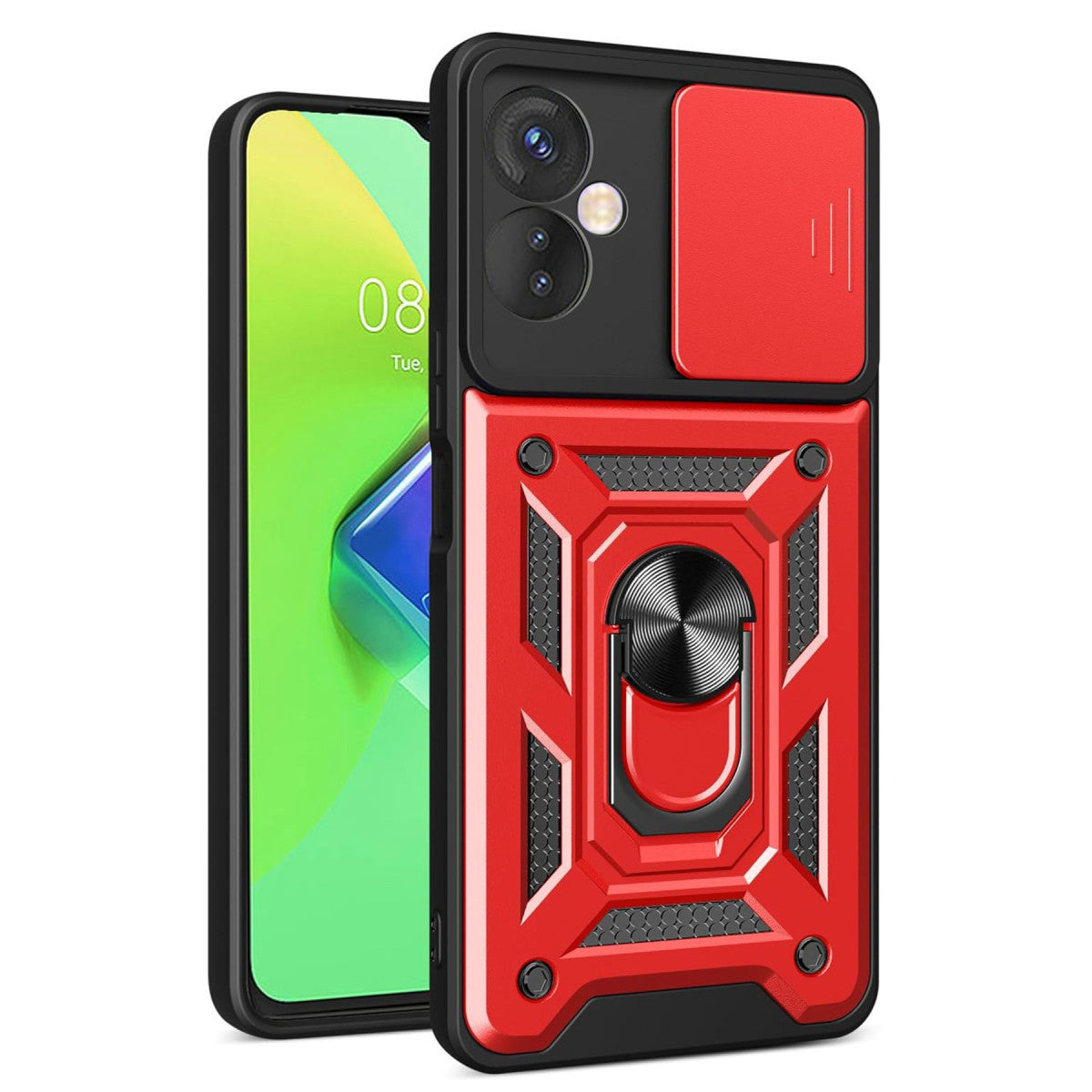 Newface İnfinix Hot 30 4G Kılıf Pars Lens Yüzüklü Silikon