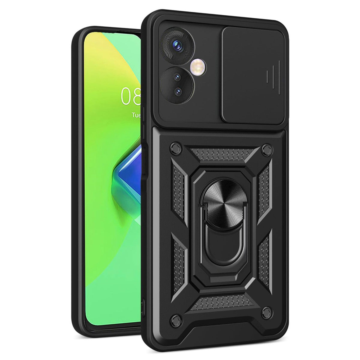 Newface İnfinix Hot 30 4G Kılıf Pars Lens Yüzüklü Silikon