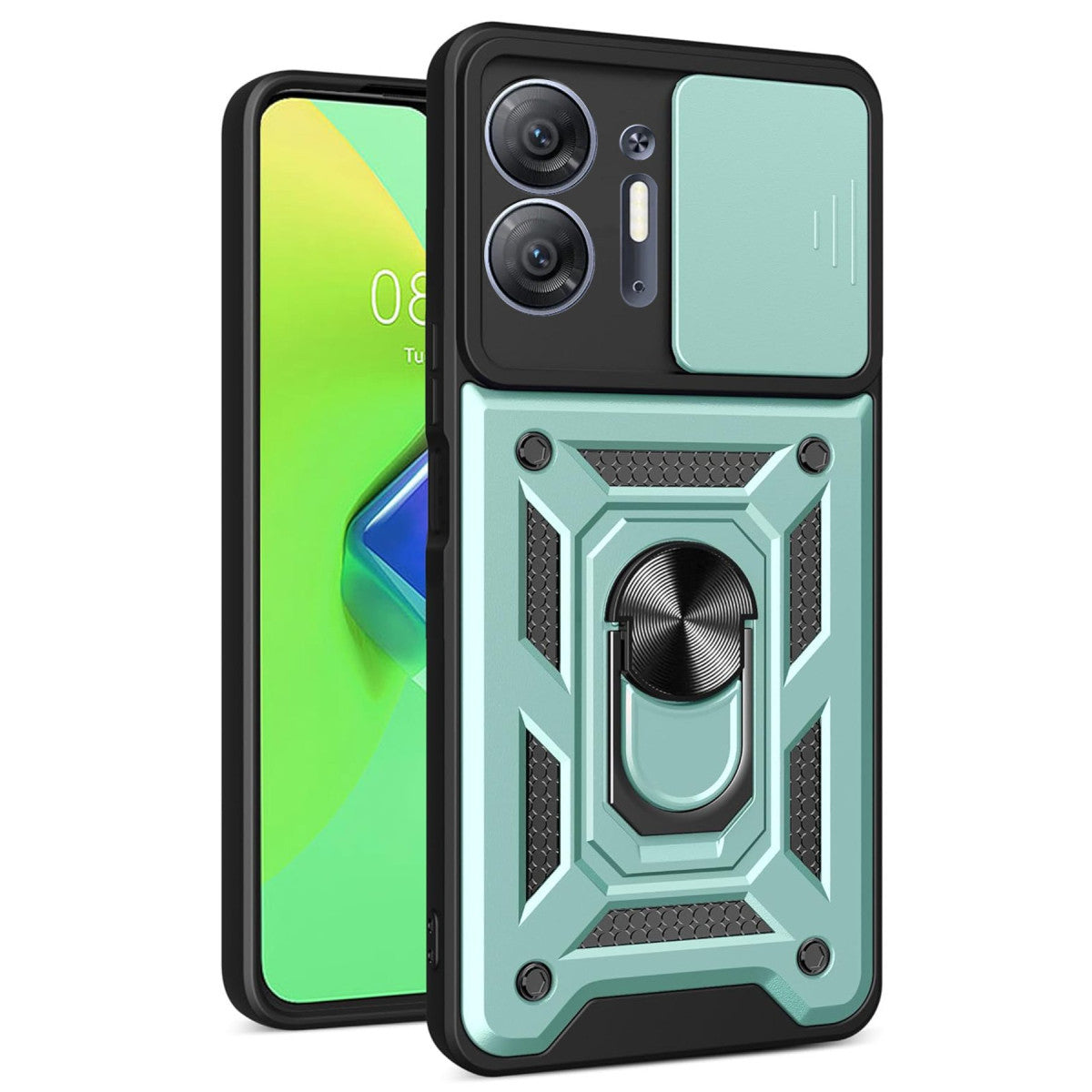 Newface İnfinix Hot 30 5G Kılıf Pars Lens Yüzüklü Silikon