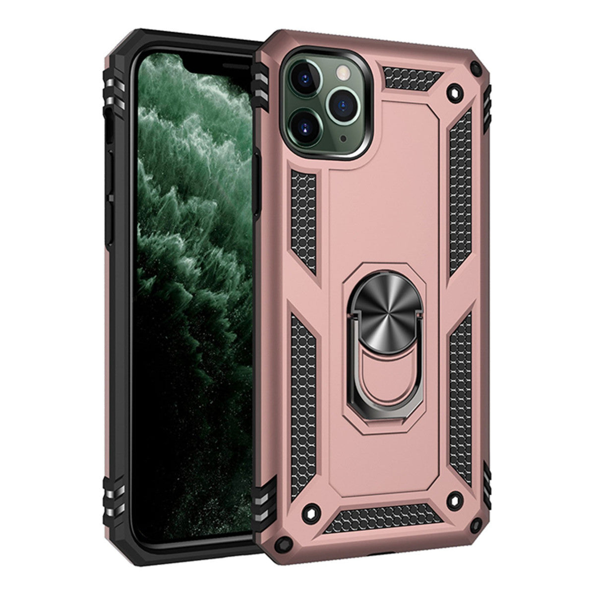 Newface iPhone 11 Pro Max Kılıf Sofya Yüzüklü Silikon Kapak