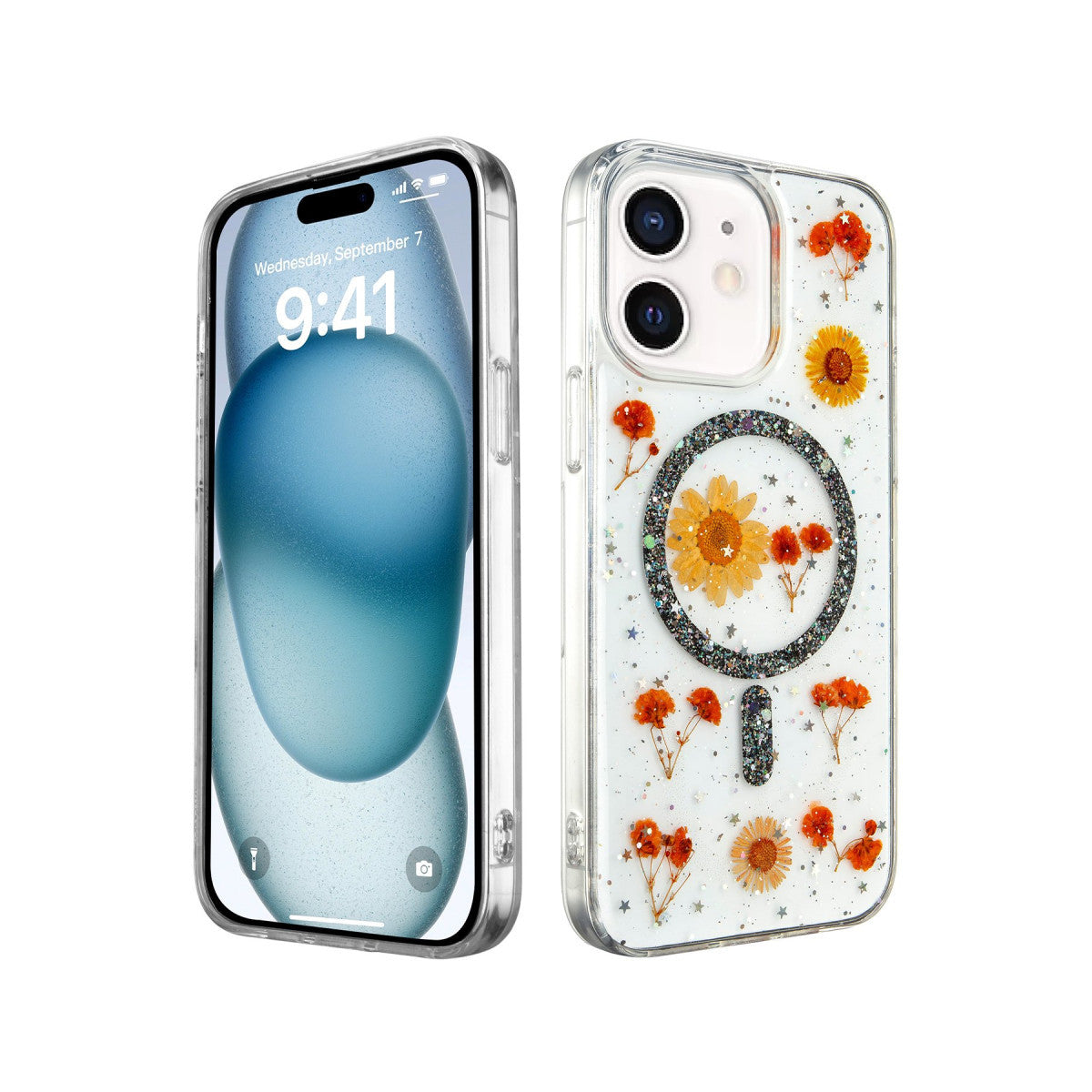 Newface iPhone 12 Kılıf Daisy Simli Magsafe Kapak