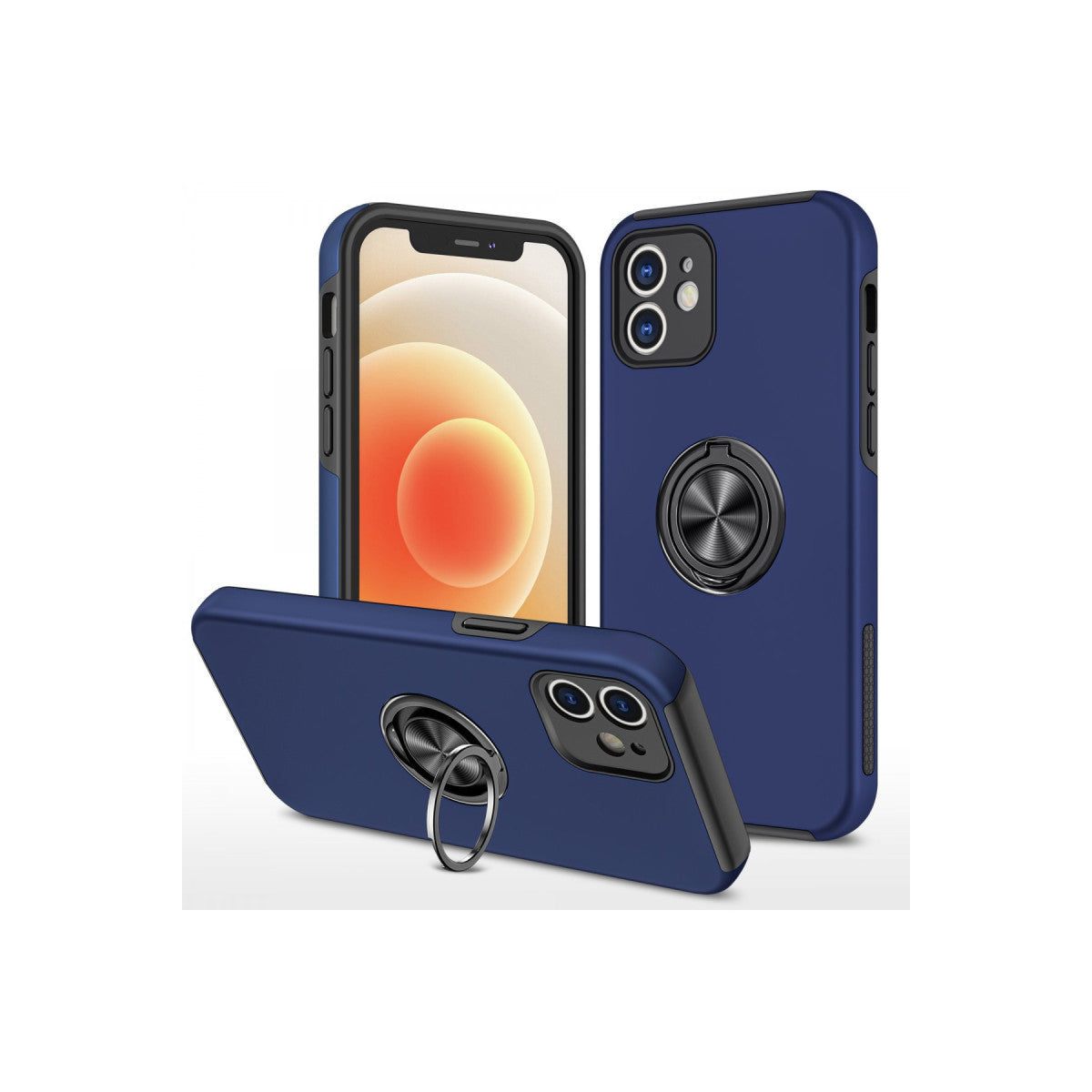 Newface iPhone 12 Kılıf Elit Yüzüklü Kapak