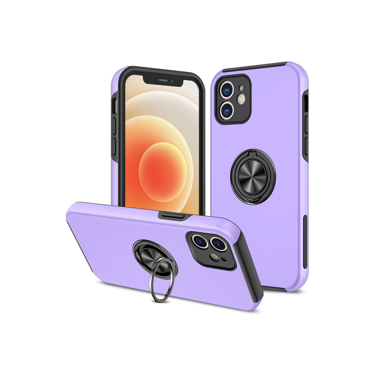 Newface iPhone 12 Kılıf Elit Yüzüklü Kapak