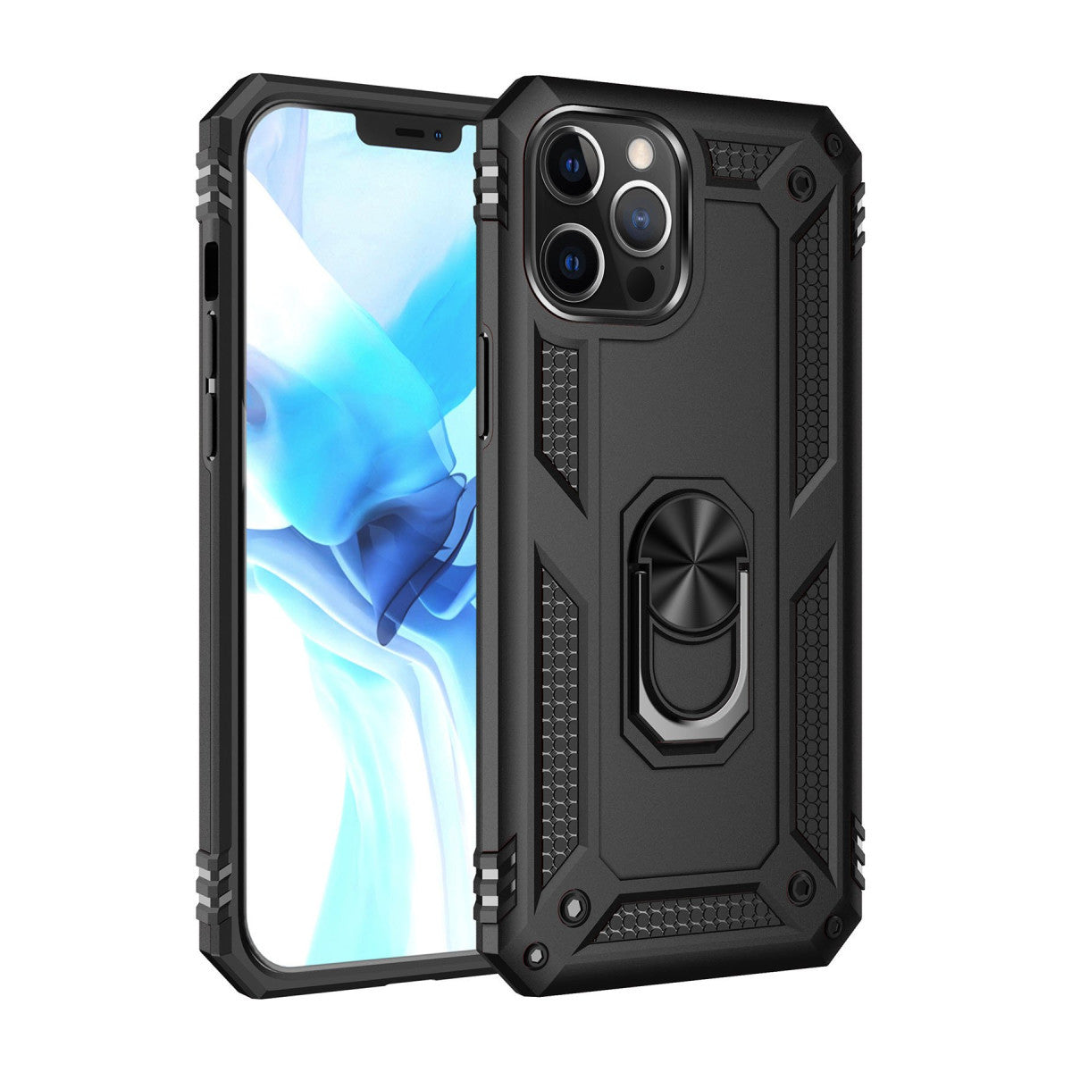 Newface iPhone 12 Pro Max Kılıf Sofya Yüzüklü Silikon Kapak