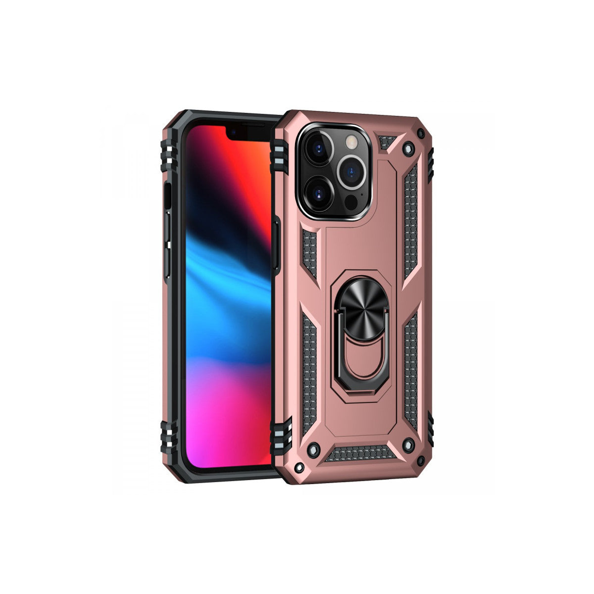 Newface iPhone 13 Pro Max Kılıf Sofya Yüzüklü Silikon Kapak