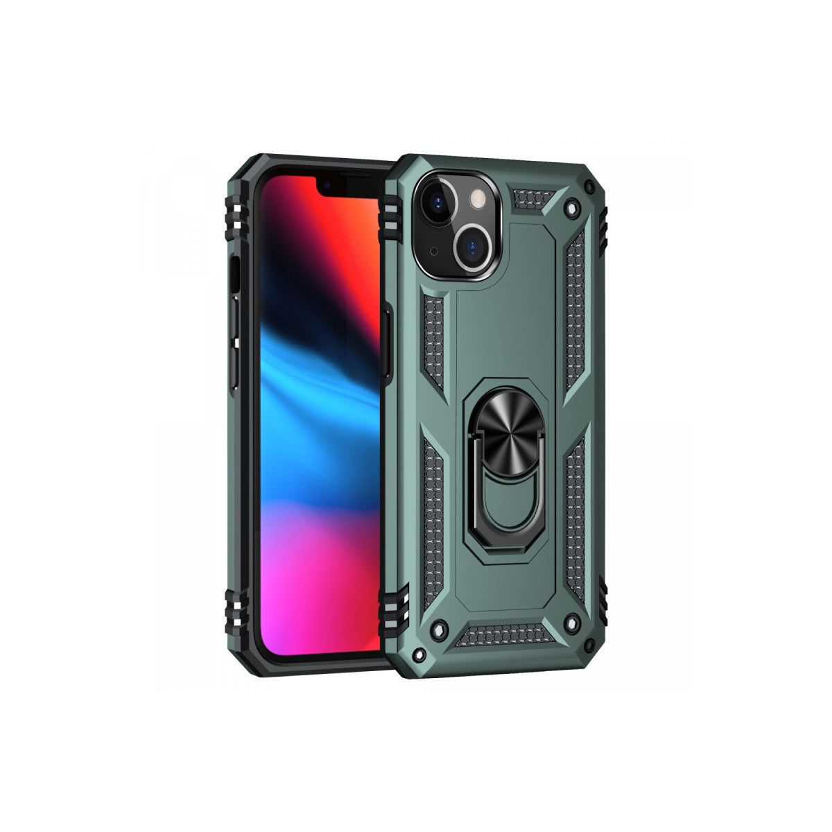 Newface iPhone 14 Plus Kılıf Sofya Yüzüklü Silikon Kapak