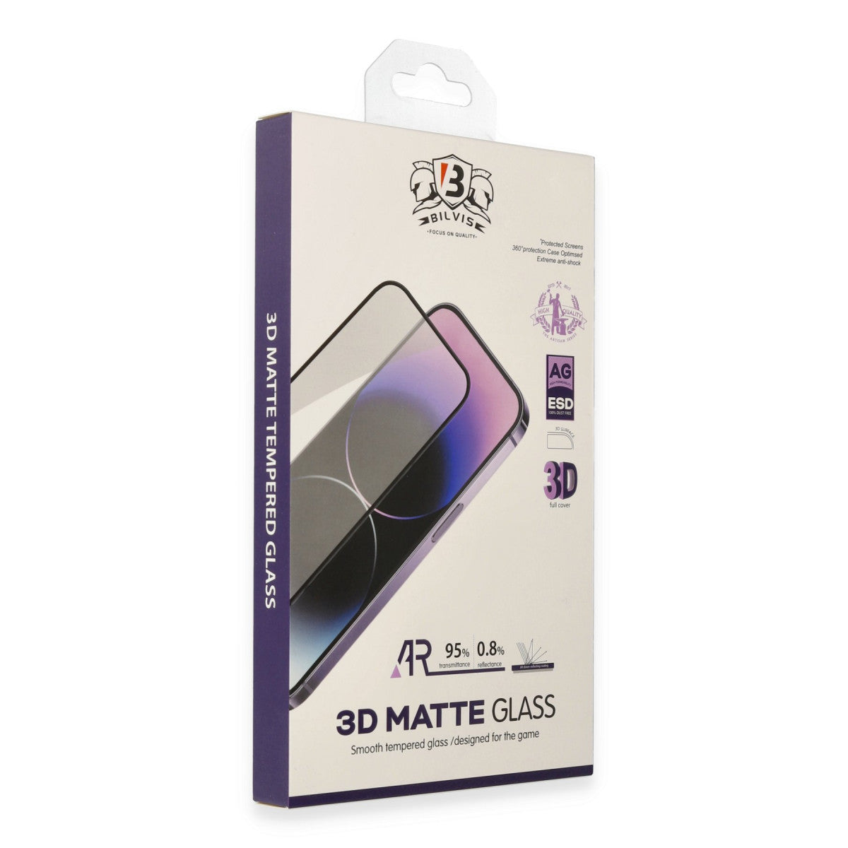 Newface iPhone 15 Pro Bilvis 3D Mat Cam Ekran Koruyucu