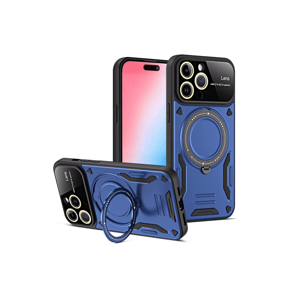 Newface iPhone 15 Pro Kılıf Joy Lens Standlı Kapak