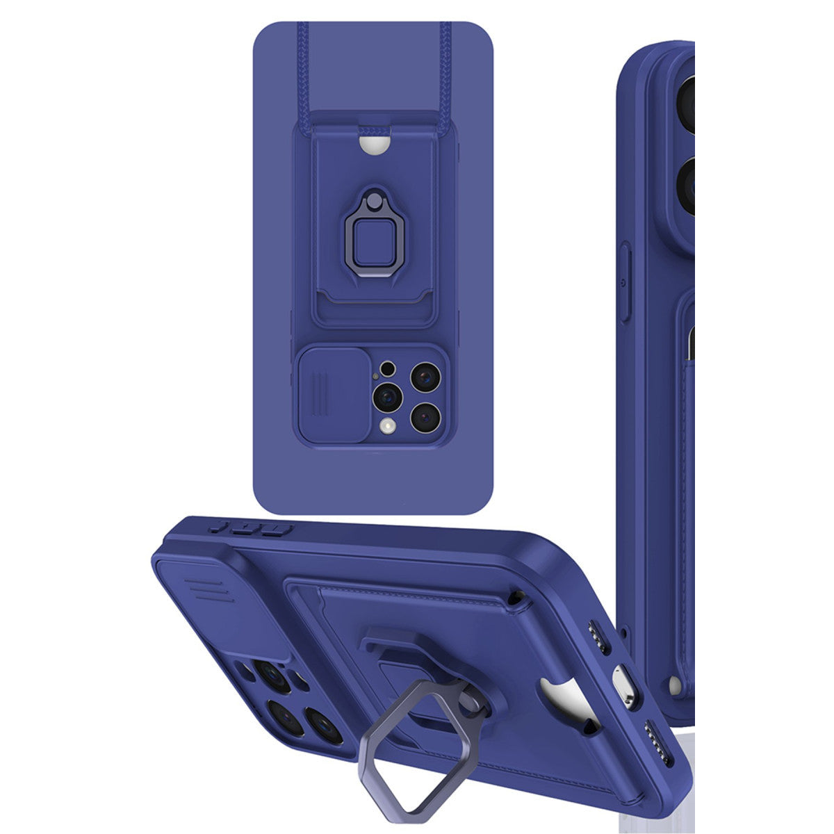 Newface iPhone 15 Pro Max Kılıf Zuma Kartvizitli Yüzüklü Silikon