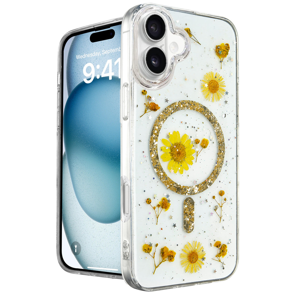 Newface iPhone 16 Kılıf Daisy Simli Magsafe Kapak