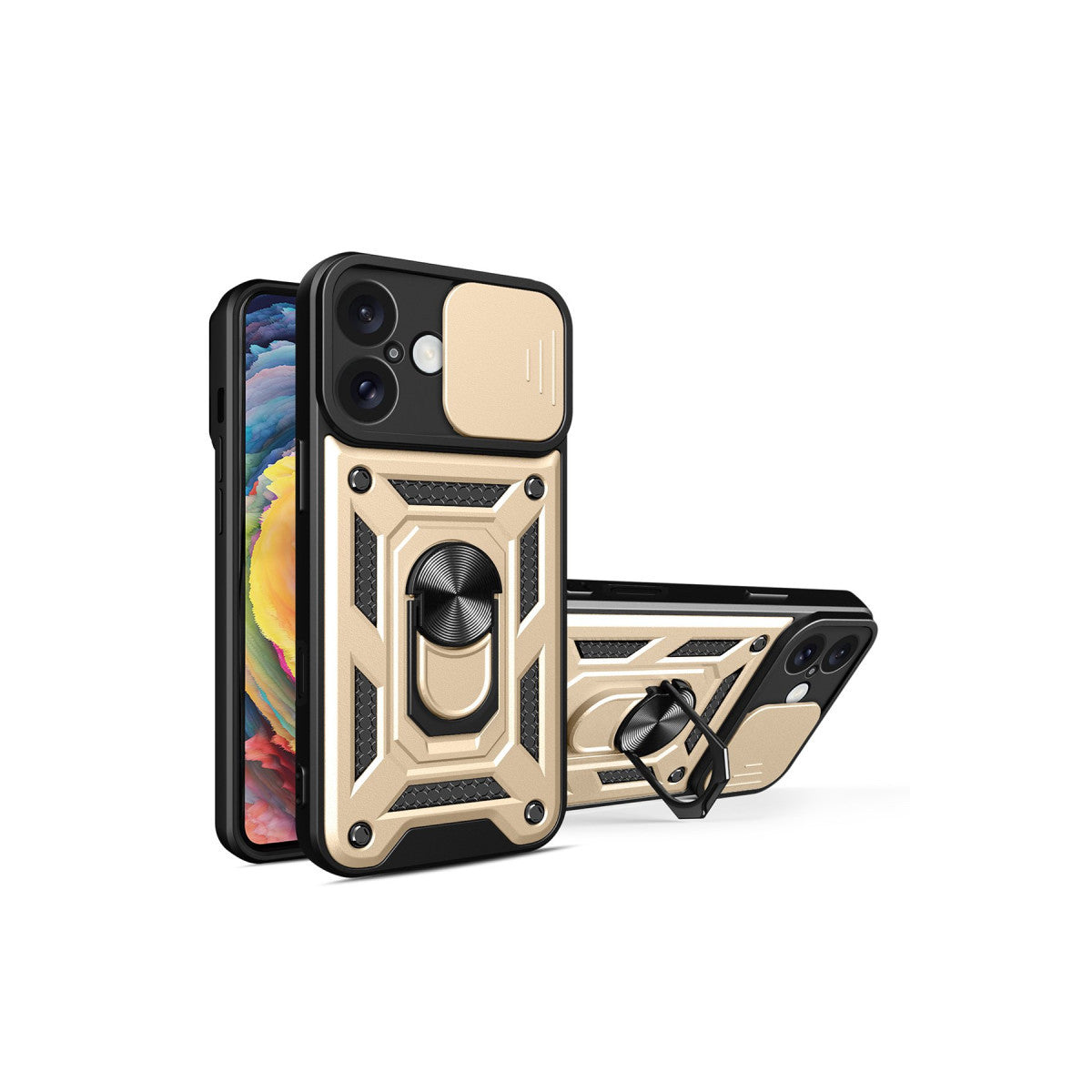 Newface iPhone 16 Kılıf Pars Lens Yüzüklü Silikon