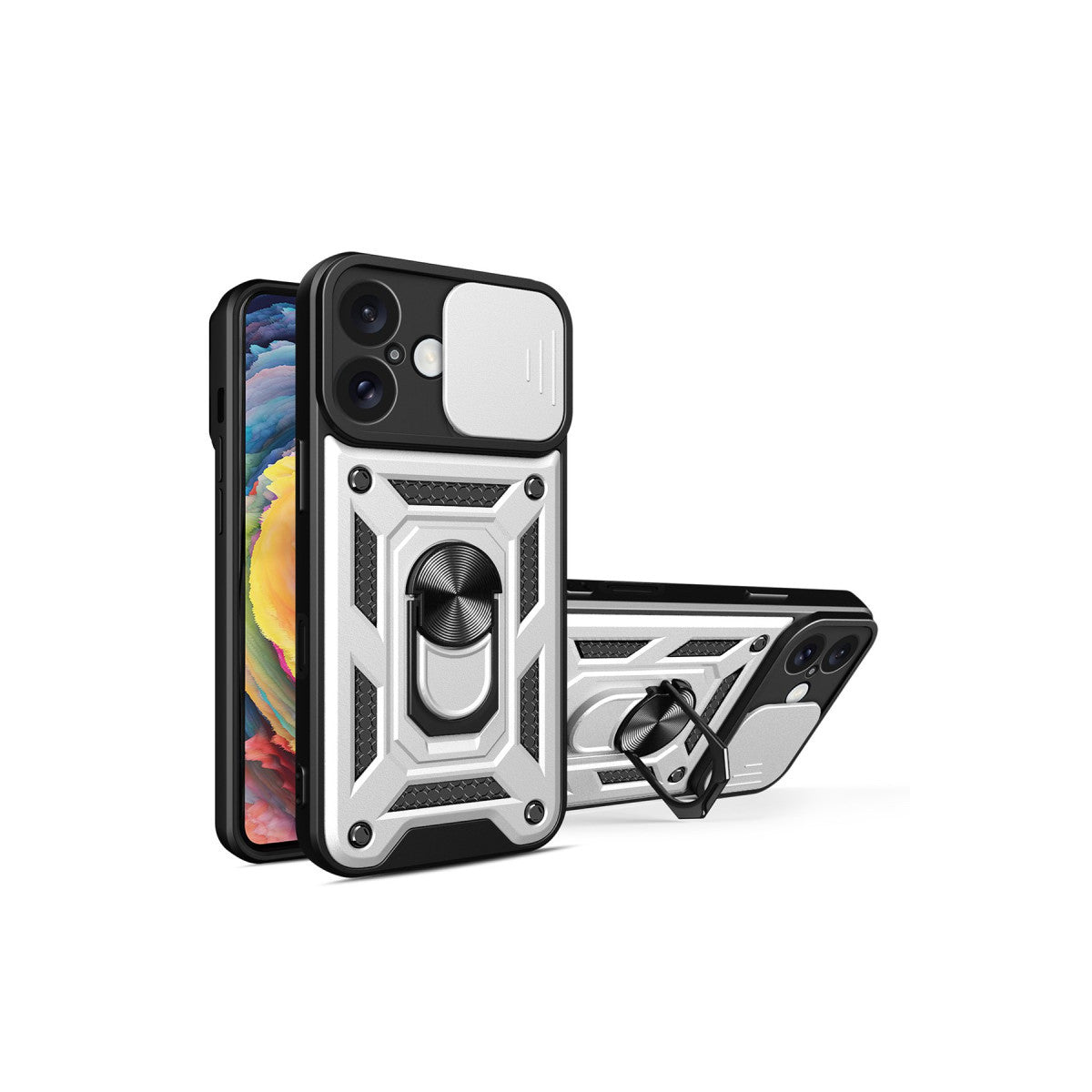 Newface iPhone 16 Kılıf Pars Lens Yüzüklü Silikon