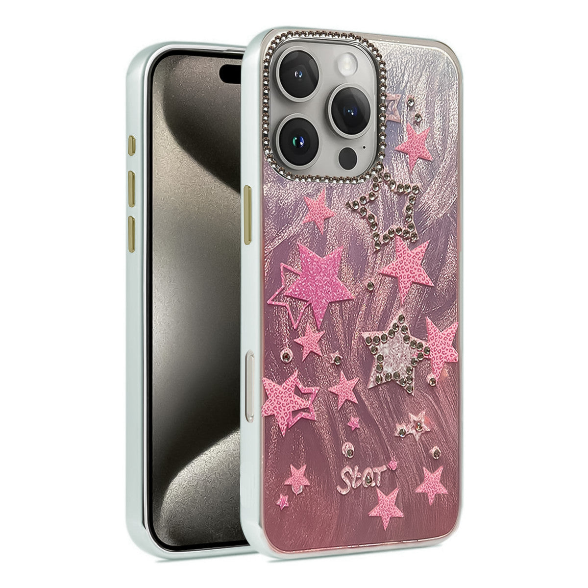 Newface iPhone 16 Pro Kılıf Blade Aynalı Desenli Kapak