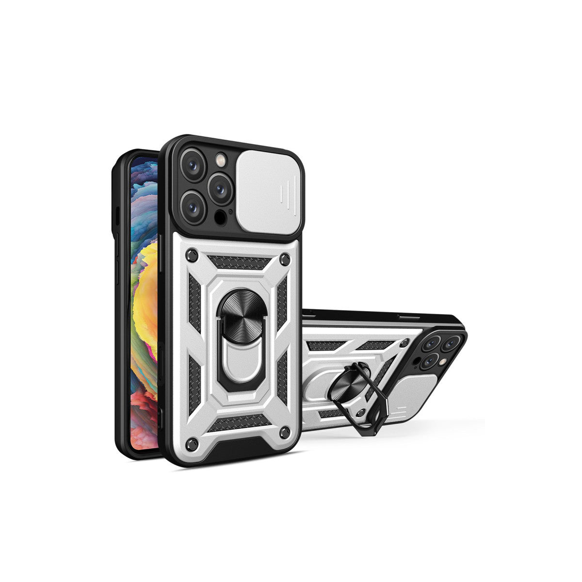 Newface iPhone 16 Pro Kılıf Pars Lens Yüzüklü Silikon