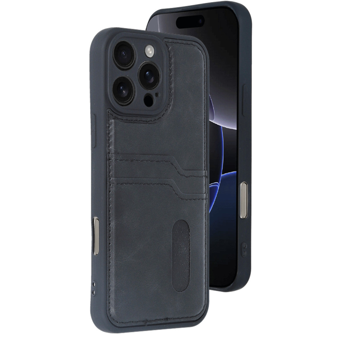 Newface iPhone 16 Pro Kılıf Sara Kartvizitli Deri Kılıf